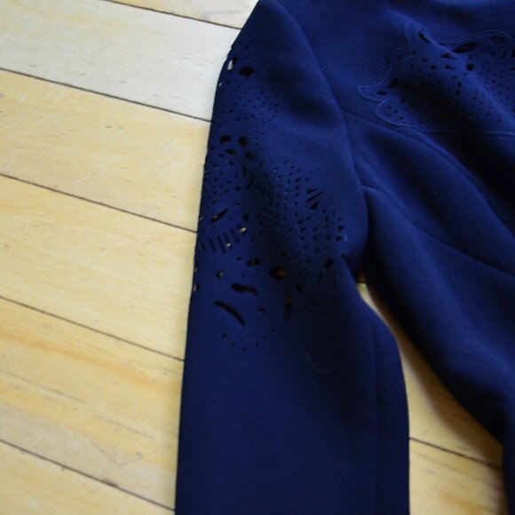 The Kooples Womens Laser Cut Sheath Dress Size XS Dark Navy - Picture 6 of 11